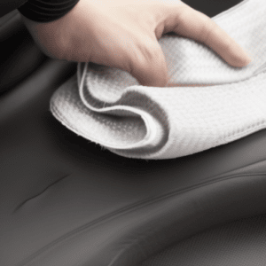 Cleaning the gaming chair seat using a damp cloth