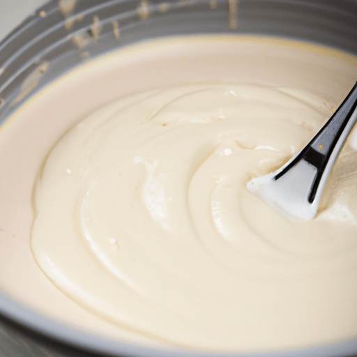 batter of eggs, flour and butter