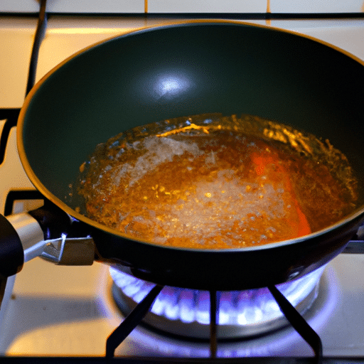 heating a cooking equipment