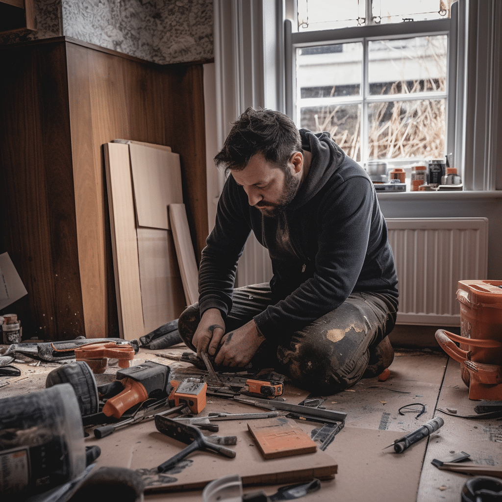 house happy doing DIY 2